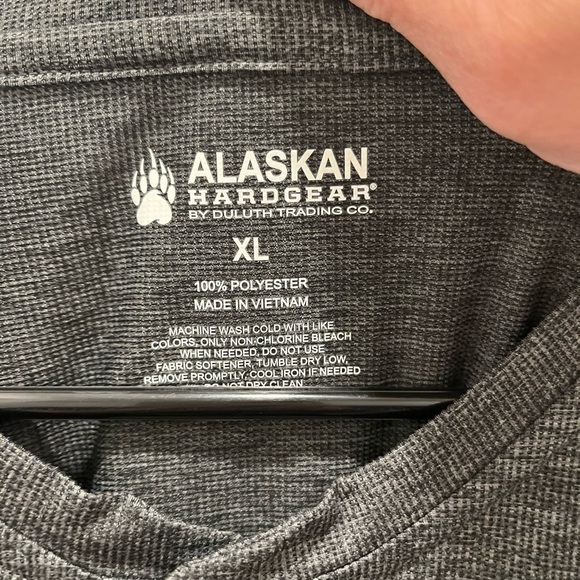 Alaskan HardGear Mens Shirt Crewneck Size XL Long Sleeves Gray Polyester - Picture 3 of 4